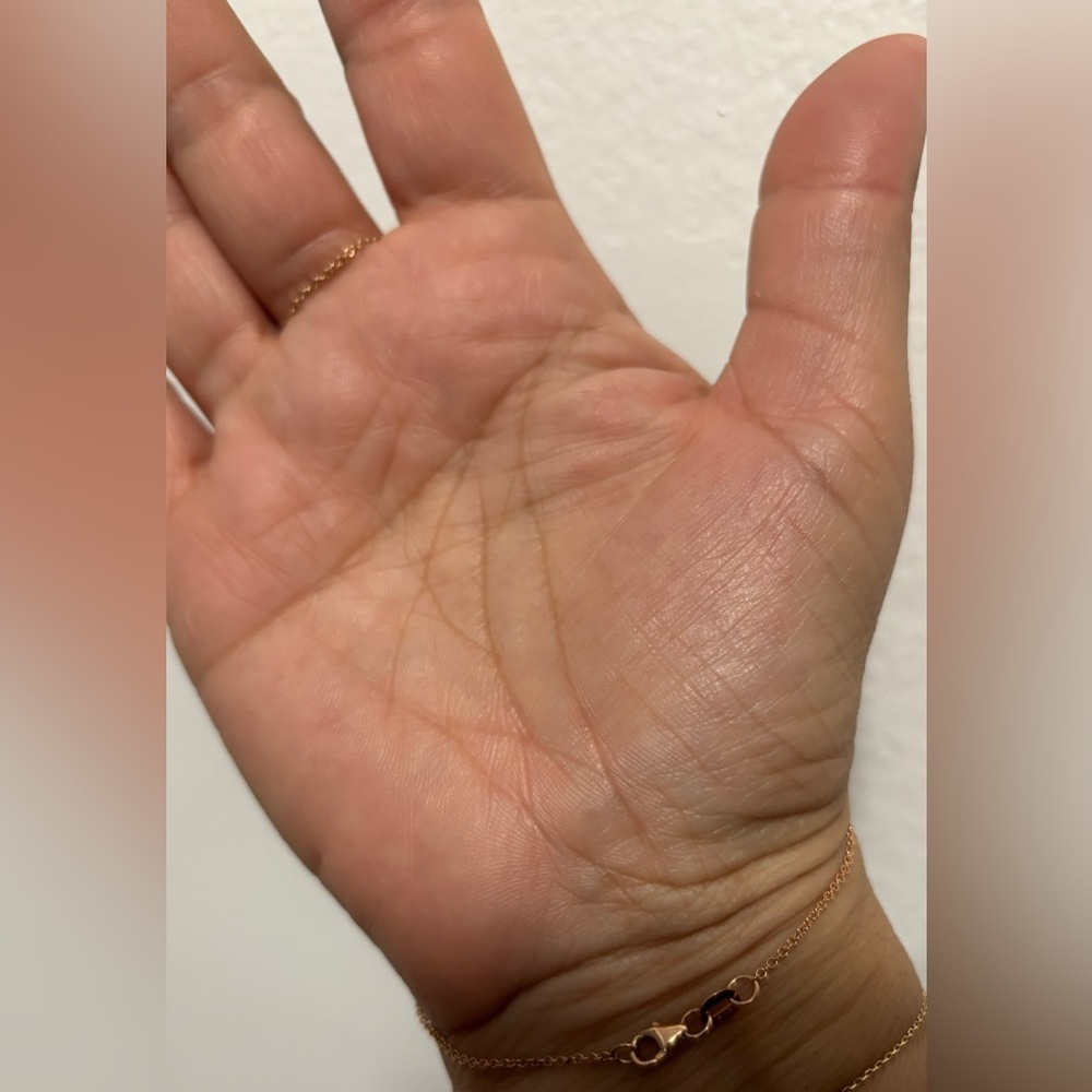 14 karat rose gold Finger Bracelet Ring. Wrist to finger Ring with Real Diamonds - Picture 4 of 5